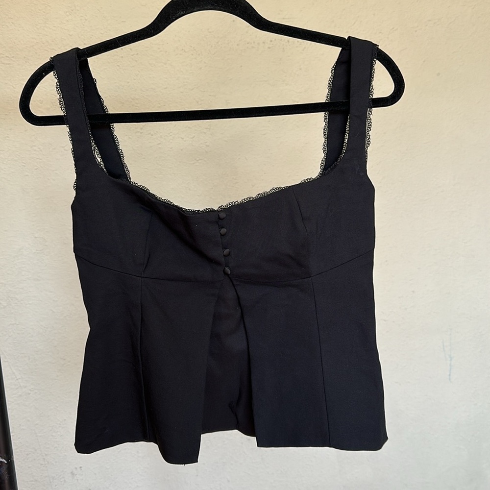 HOUSE OF CB 'Noura' Black Lace Trim Top/Size M NWOT - Picture 11 of 11